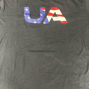 Under Armour Black Tee with USA Flag Graphic